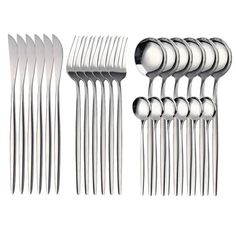 Brehn | Golden Cutlery Set Luxury – 24-teilig für stilvolles Essen Erlebnis