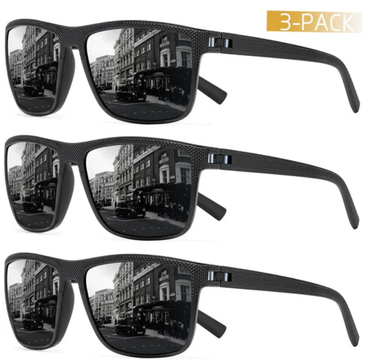 ZichtZeker 3-teilige Set Polaroid Sonnenbrillen – UV400 Schutz & Komfort | Brehn