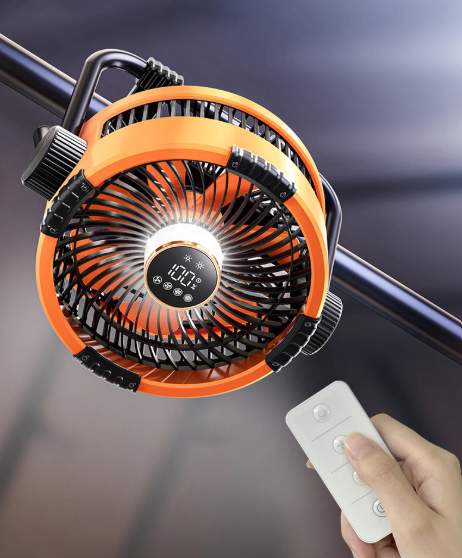 Riley 3-in-1 Campingventilator mit LED und Powerbank – 20.000mAh Outdoorventilator mit Haken & Fernbedienung | Brehn