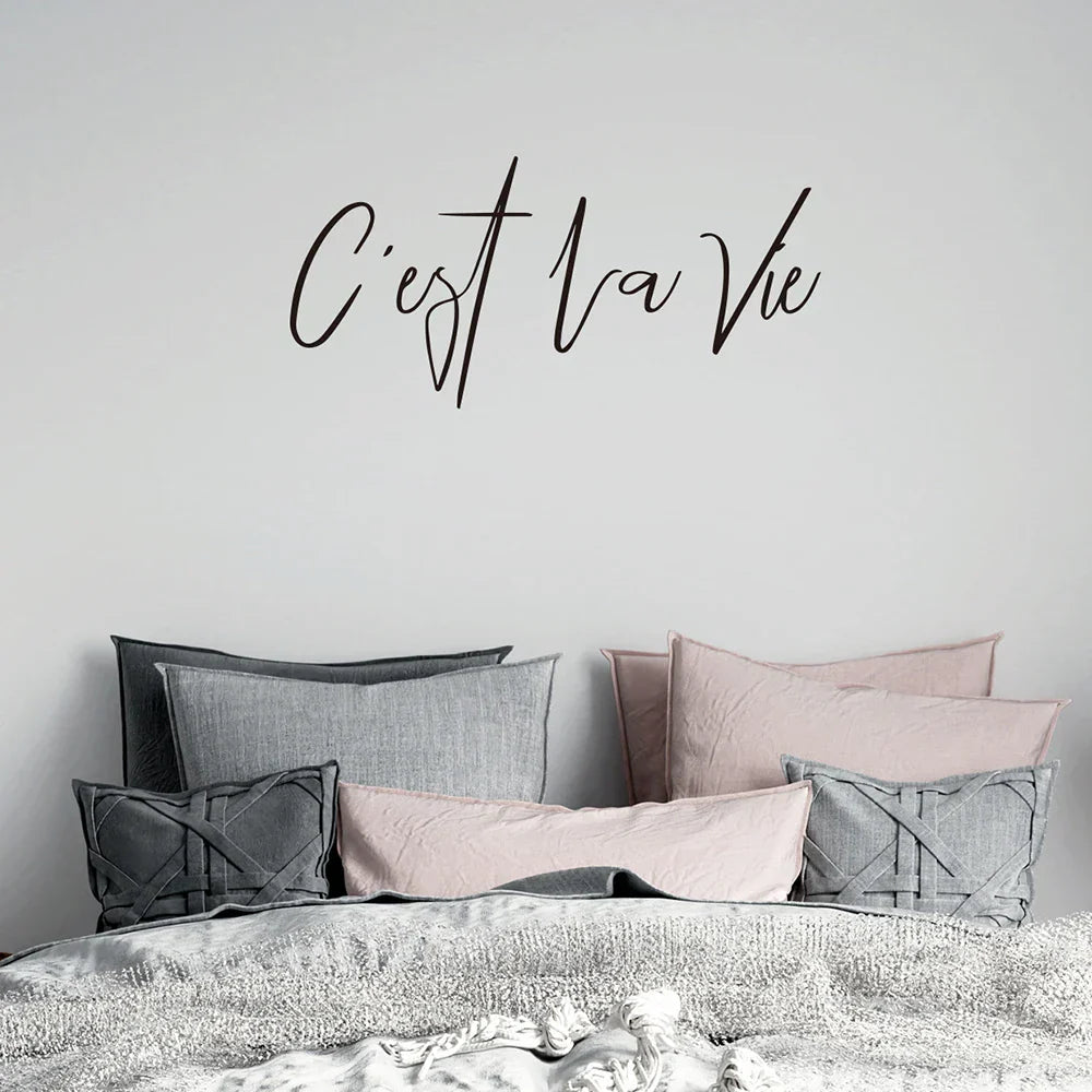 Französisches Leben Inspirierendes Zitat Wandaufkleber Abnehmbarer Peel and Stick Vinyl Wandtattoo Für Wohnzimmer Kreatives DIY Wohnkultur | Brehn