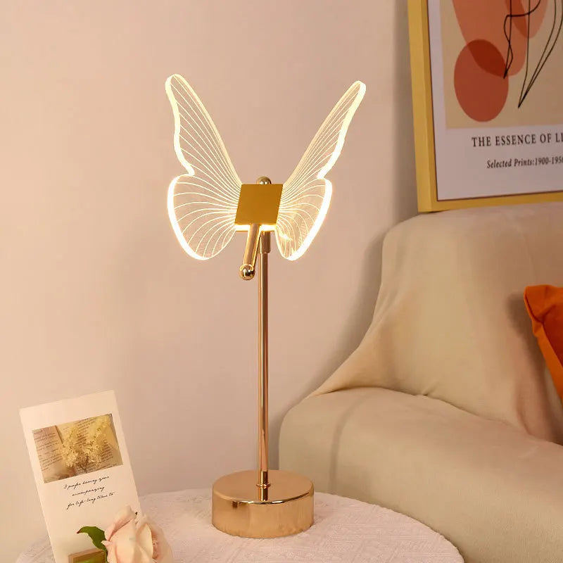 Schmetterling LED Tischlampe im Retro-Design - Dekorative Schreibtischlampe für Wohnzimmer, Schlafzimmer und Büro | Brehn