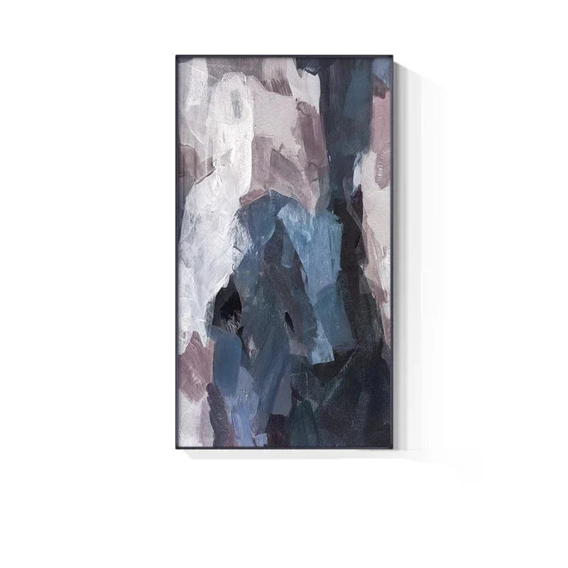 Blau Mauve lila abstrakte Farbblock Wandkunst feine Kunstleinwanddrucke Bilder für luxuriöse Wohnung Wohnzimmer Esszimmer Eingang Empfang Foyer Dekor | Brehn