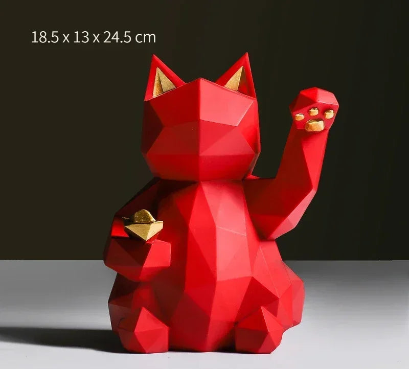 Vivolux | Nordischer Minimalismus Geometrie Glückskatze Statuen