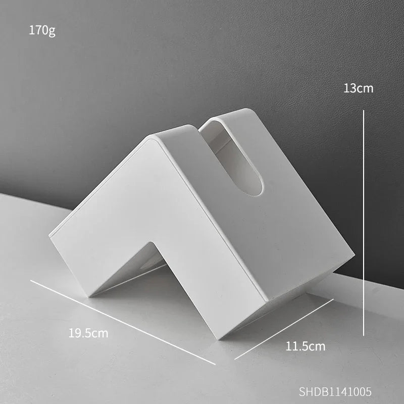 Minimalist Abstract L-förmiger skulpturaler Taschentuchspender für Wohnzimmer Kaffeetisch Küche Arbeitsplatte Desktop Nordic Stil Wohnkultur | Brehn
