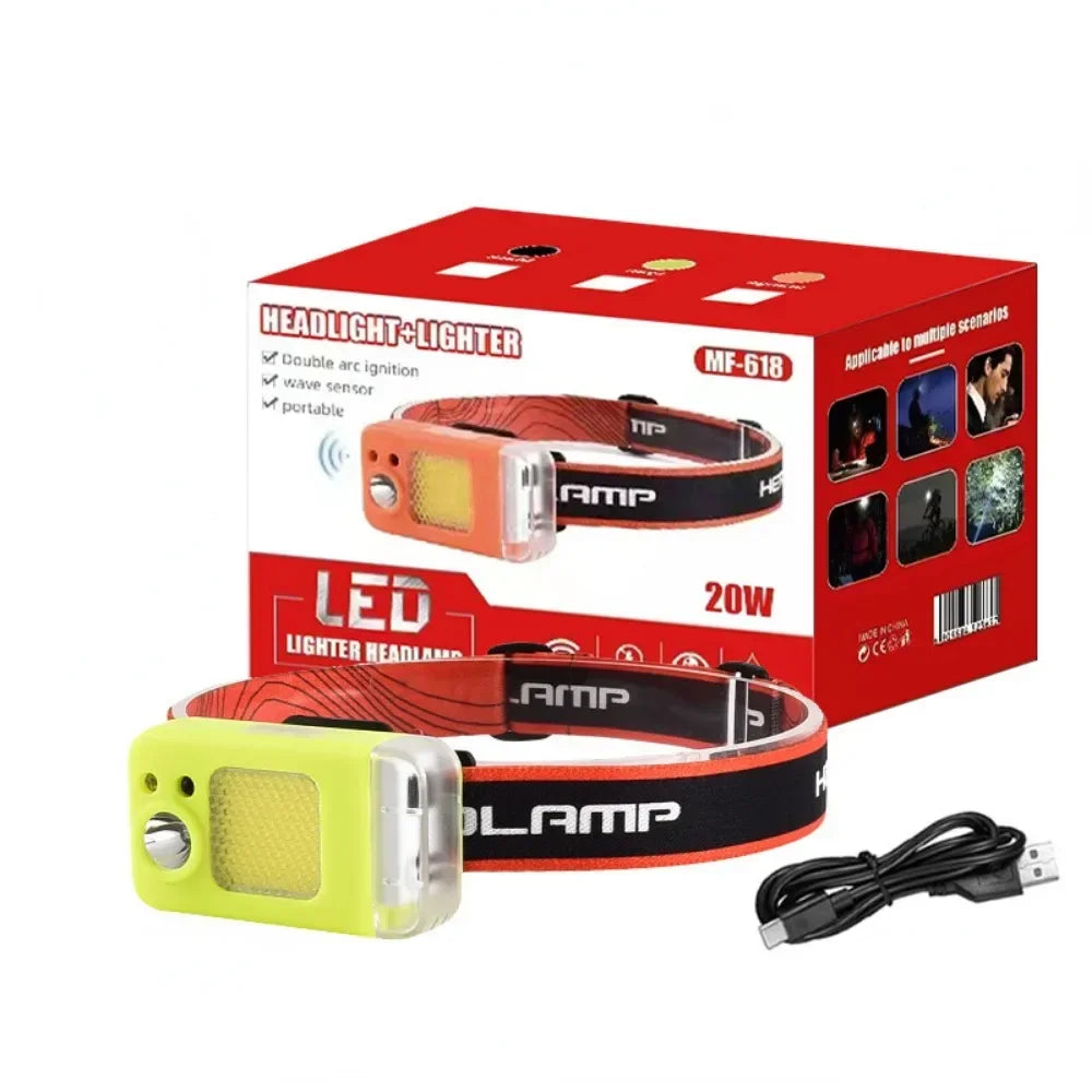 Brehn | 2in1 Dual Arc Elektrischer Feuerzeug Stirnlampe