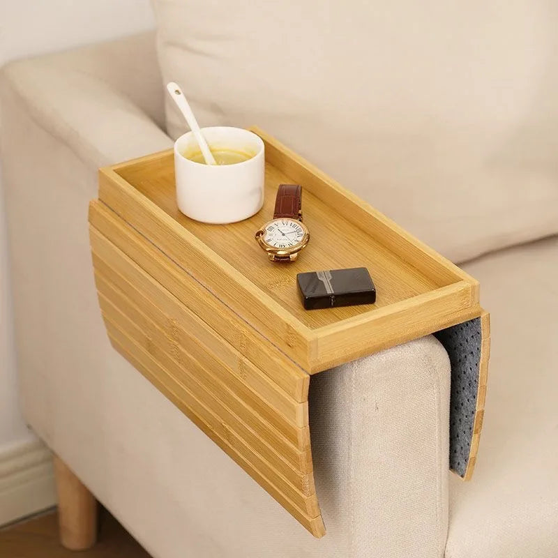 Minimalistischer Bambus-Sofa-Armlehnen-Organizer