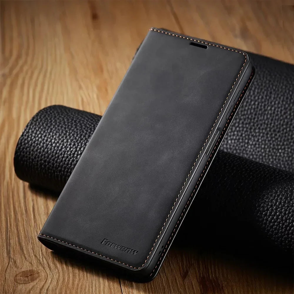 Brehn Samsung Hülle: Magnetische Leder Tasche für stilvollen Schutz