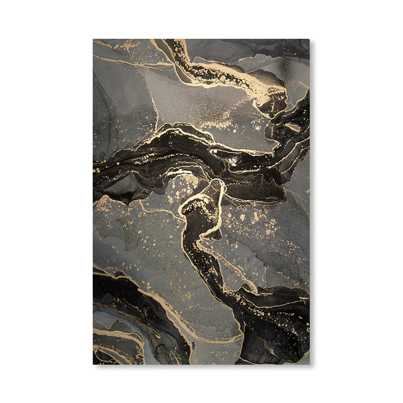 Abstrakte Schwarze Graue Goldene Flüssige Marmorprint Wandkunst Feine Kunst Leinwanddrucke Bilder Für Moderne Wohnung Wohnzimmer Home Office Dekor | Brehn