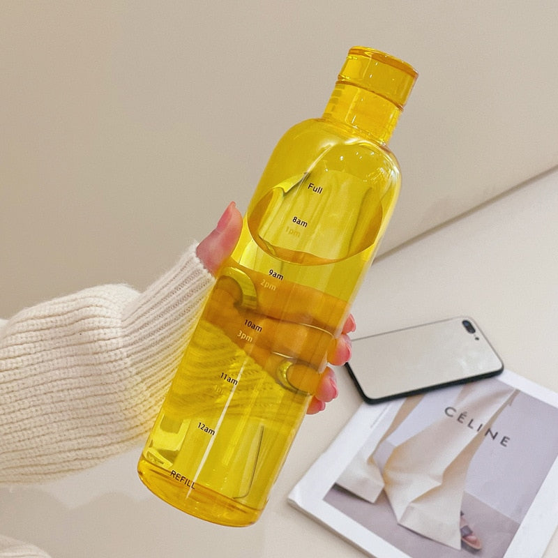 Brehn | Zeit Skala hitzebeständiger Glas Wasserflasche