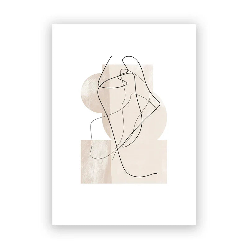 Beige-Töne Abstrakte Linienkunst Wandkunst Fine Art Leinwanddrucke Minimalistische Bilder Für Modernes Apartment Wohnzimmer Kunst Für Zeitgenössische Innenräume | Brehn
