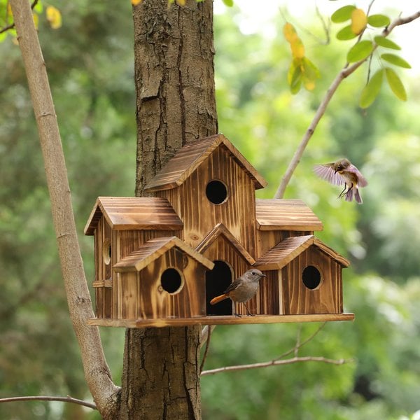 NestHaven Holzvogelhaus mit 6 Zimmern | Brehn