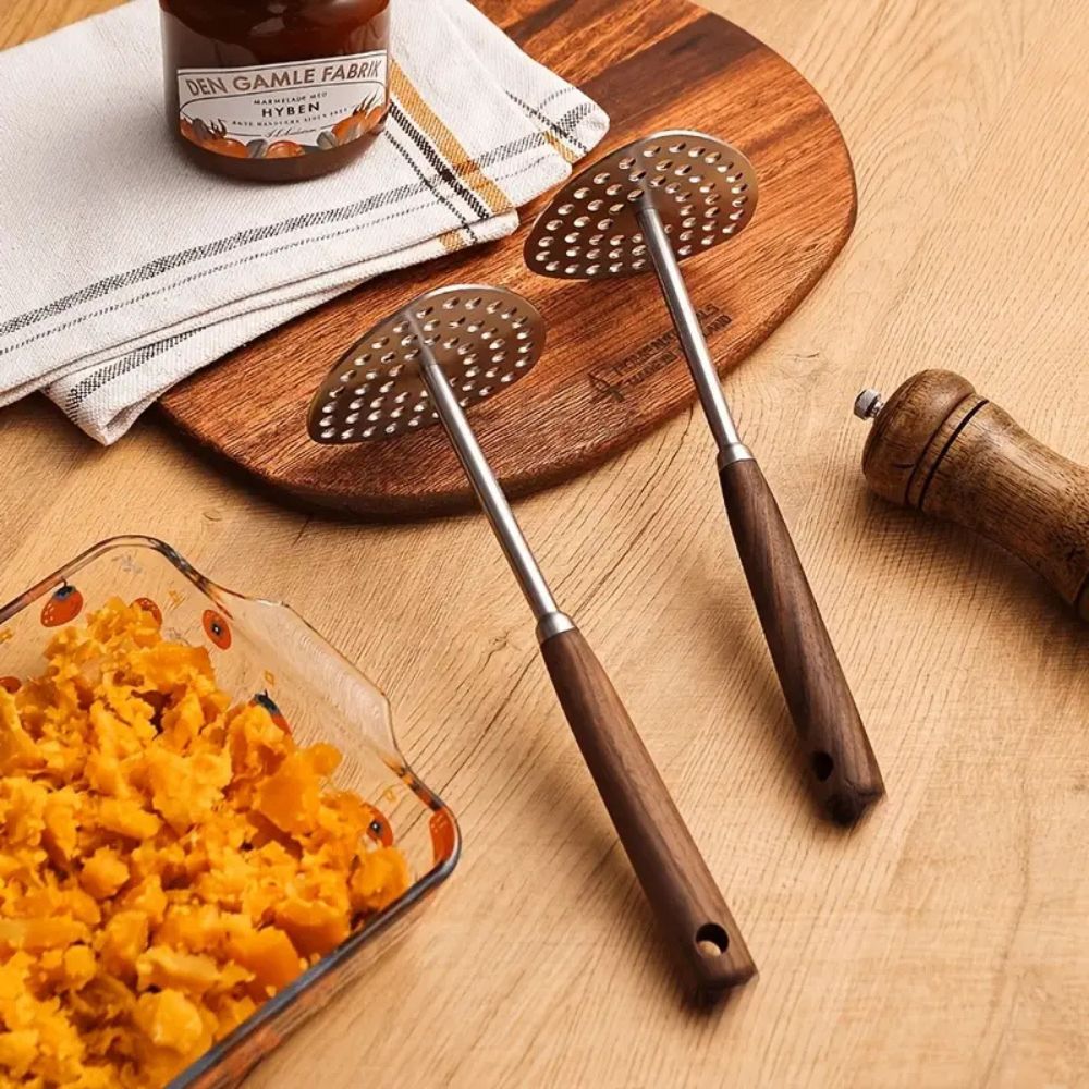 PureGrip Kartoffelstampfer Edelstahl 304 Mit Holzgriff | Brehn