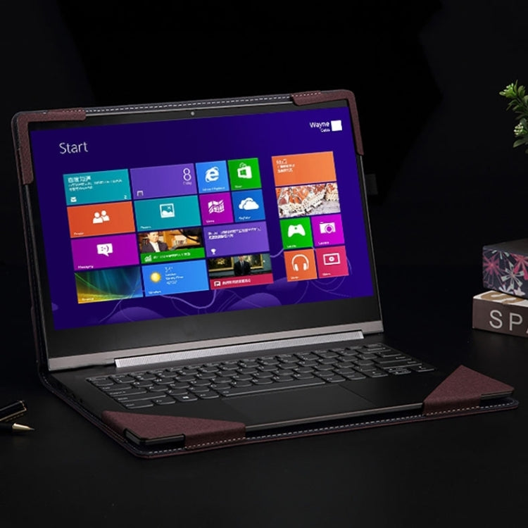 Brehn | Für Samsung Galaxy Book 3 360 13,3 Zoll Leder Laptop Anti-Fall Schutzhülle mit Standfuß (Weinrot)