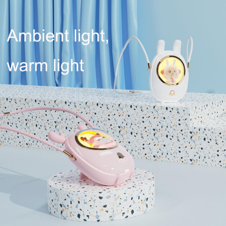 Star Pet Hängender Nackenventilator USB Handheld Leiser Luminöser Ventilator (Pink) | Brehn