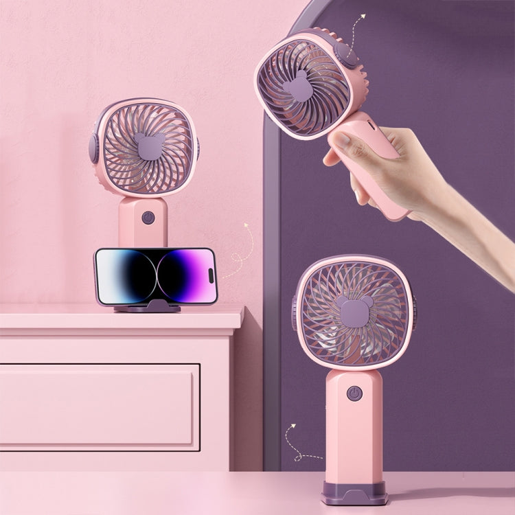 Handheld tragbarer Mini-Multifunktionsventilator mit Handyhalterfunktion, Farbe: Gelbgrün ohne Batterie | Brehn