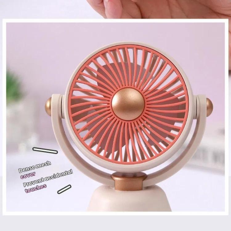 Desktop 100-Geschwindigkeits Mini Studenten Schlafzimmer Ventilator Tragbarer USB Aufladbarer Desktop Kleiner Ventilator (Beige) | Brehn
