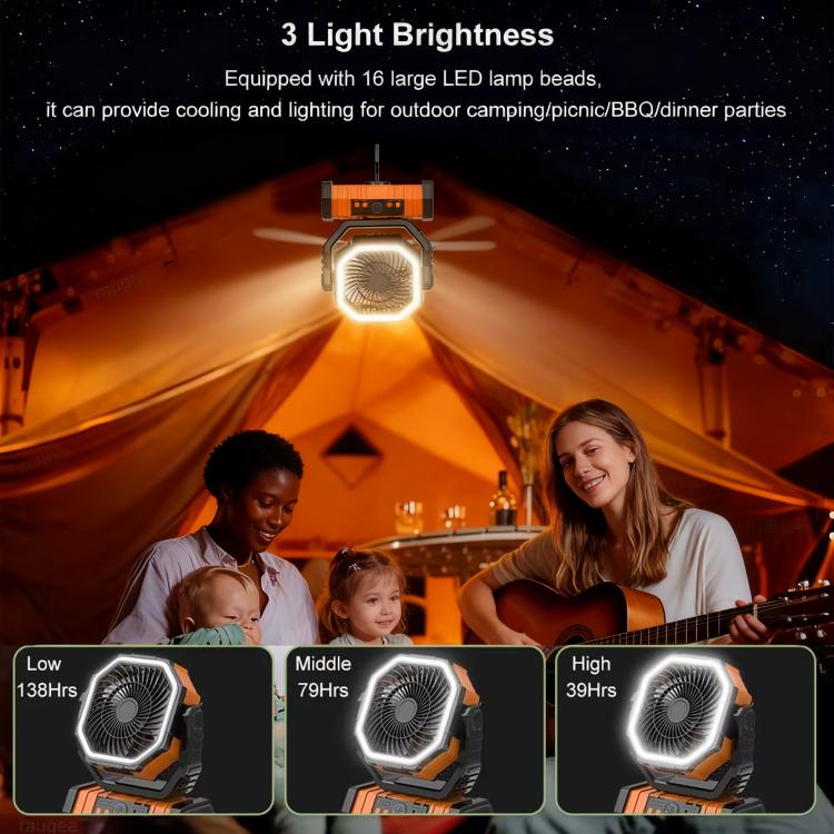 Fernbedienung USB oszillierender Ventilator tragbar Licht für Camping (Grün) | Brehn