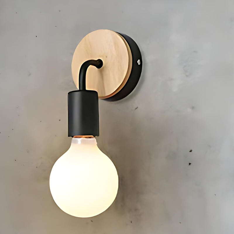 LumiEra - Elegante Wandlampe aus Eisen und Holz im nordischen Stil | Brehn