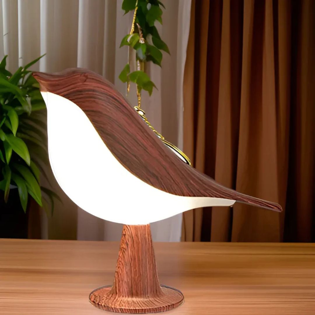 Brehn | Stylische LED-Vogelampe mit Touch-Steuerung und Aromatherapie - FeatherGlow
