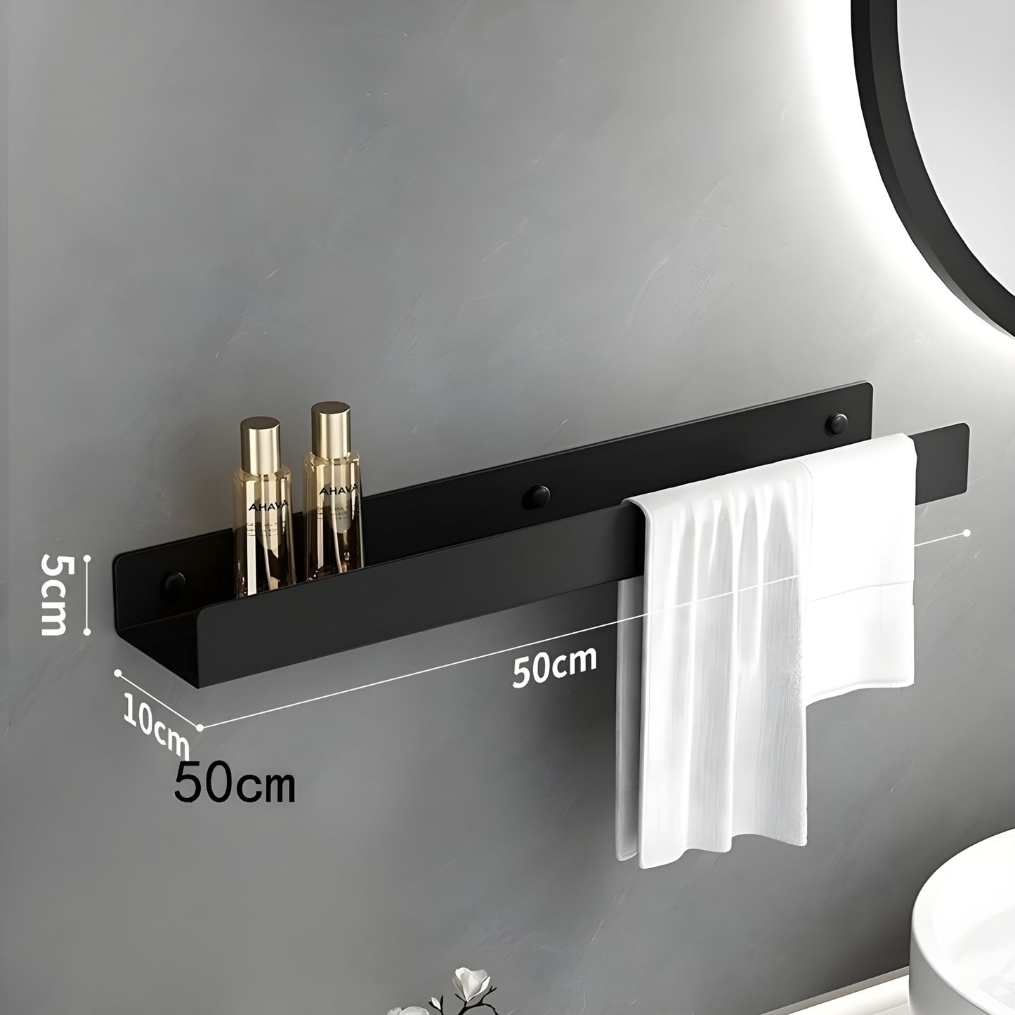 Brehnack Badezimmerregal – Modernes Design mit Handtuchhalter | Praktische Aufbewahrung fürs Badezimmer
