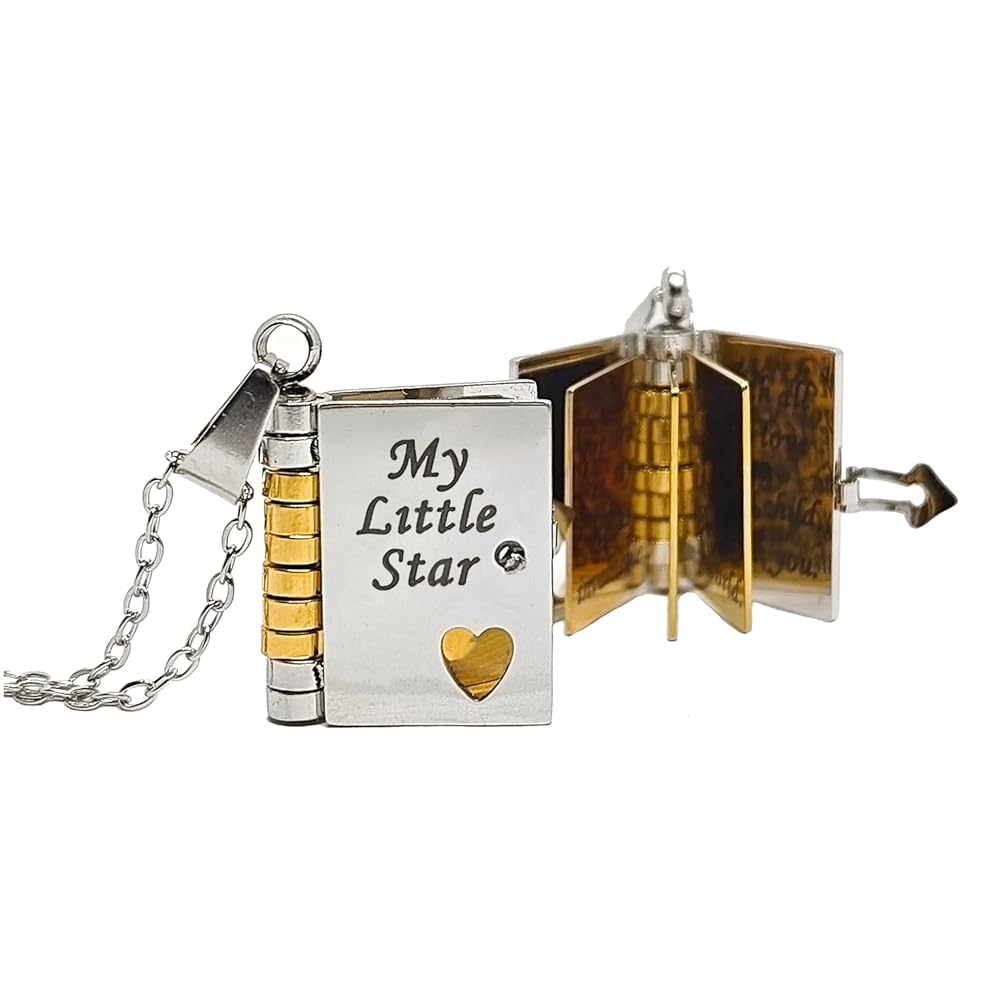 Erinnerungsbuch-Anhänger-Halskette – Symbolischer Schmuck mit liebevoller Botschaft