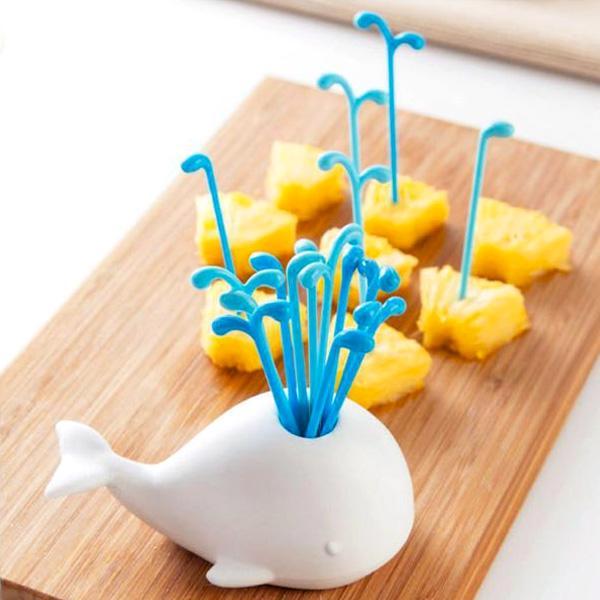 Weißes Beluga-Wal-Party-Picker-Set | Brehn
