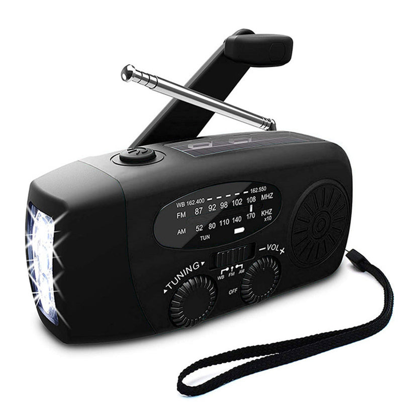 Brehn | Akku-betriebenes Notradio – Handkurbel, Solar, Taschenlampe & Powerbank – FM/AM Radio, Unverzichtbar für Katastrophen und Notfälle