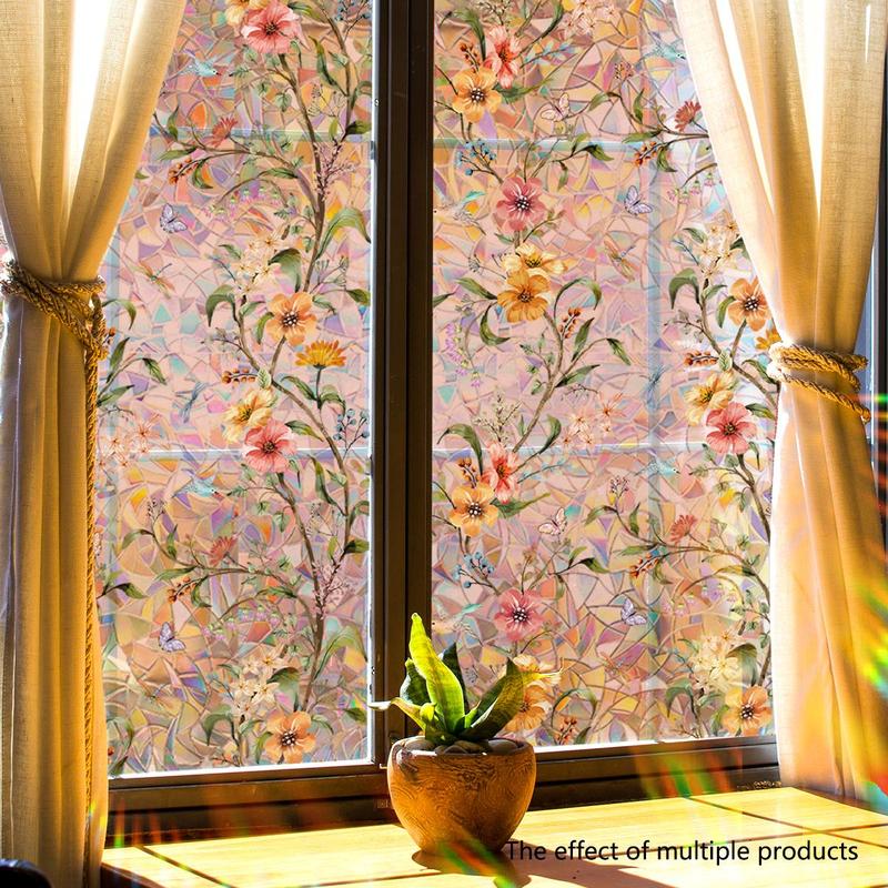 Brehn | 💐 Buntes Blumengeschenk Fensteraufkleber 🖼️ (Entfernbare ohne Rückstände)