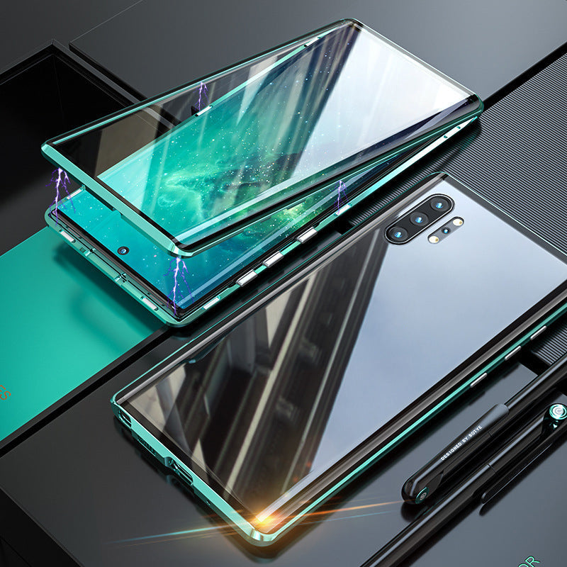 Magnetisches gehärtetes Glas doppelseitige Telefonhülle für Samsung
