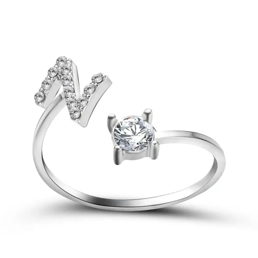 Brehn | Verstellbarer zarter Diamant Buchstabenring