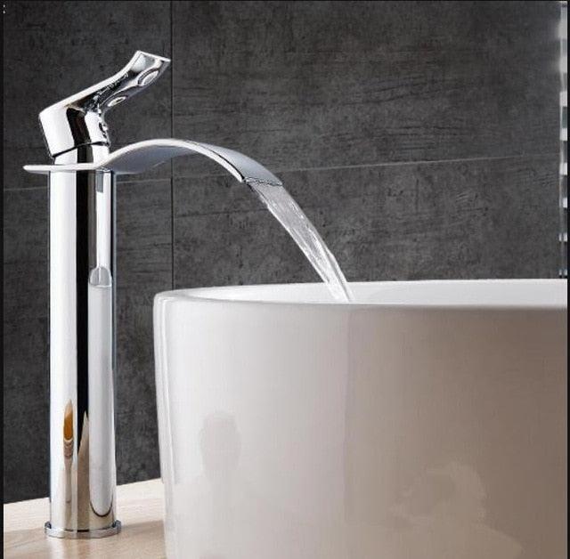 Brehn | Waschtischarmatur Wasserfallarmatur Messing Waschtischarmatur Mischbatterie