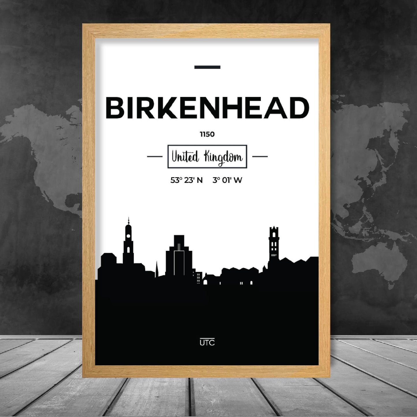 Birkenhead Skyline Stadtansicht Druck
