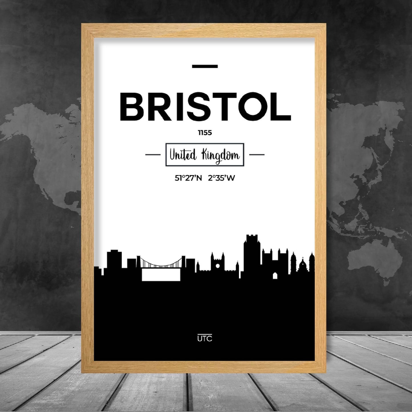 Bristol Stadtsilhouette Stadtansicht Drucken