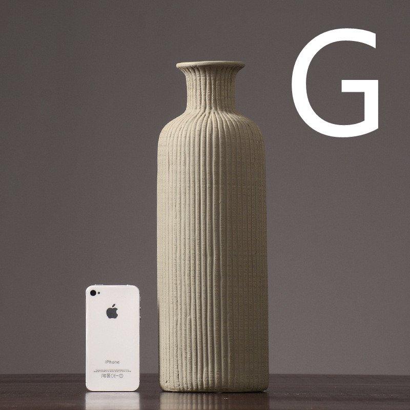 Braune, beige, graue Keramikvase │ Dekorationsartikel