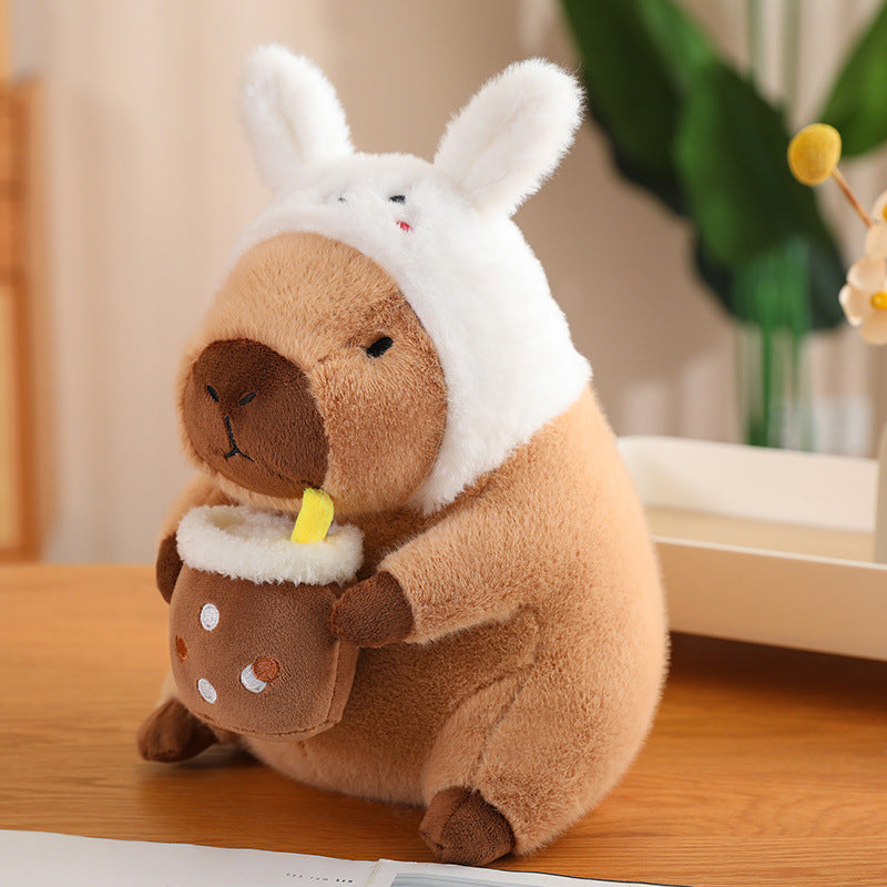 Brehn | CuddleCapy Kuschelpuppe Plüsch | Capybara & Hase Design | Weiches Kuscheltier in Verschiedenen Stilen & Größen