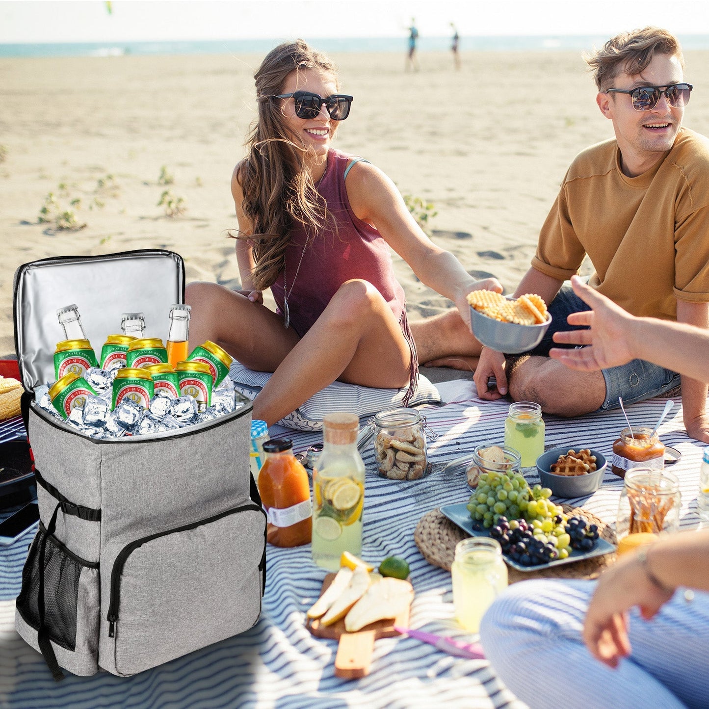Kühlrucksack Thermo Rucksack 35L mit Picknickmatte | Brehn