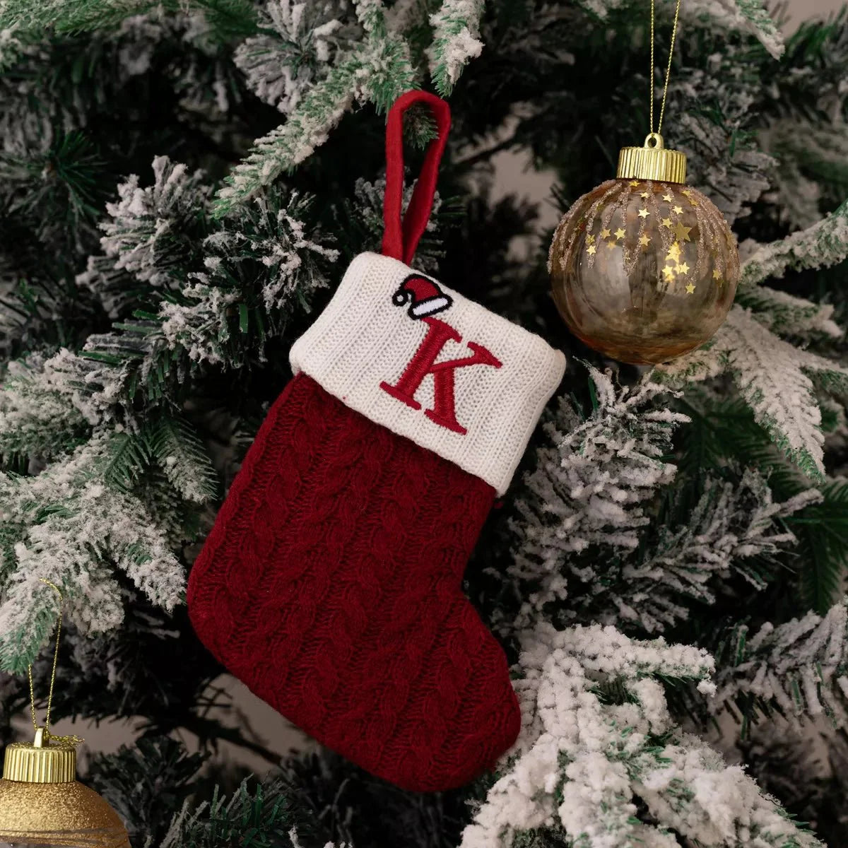 Brehn | Kabelstrick-Kontrast-Weihnachtsstrümpfe