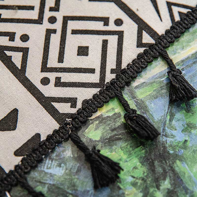 Geometrische Quastenvorhang Semi Blackout Gardinen aus Baumwollmischung | Brehn