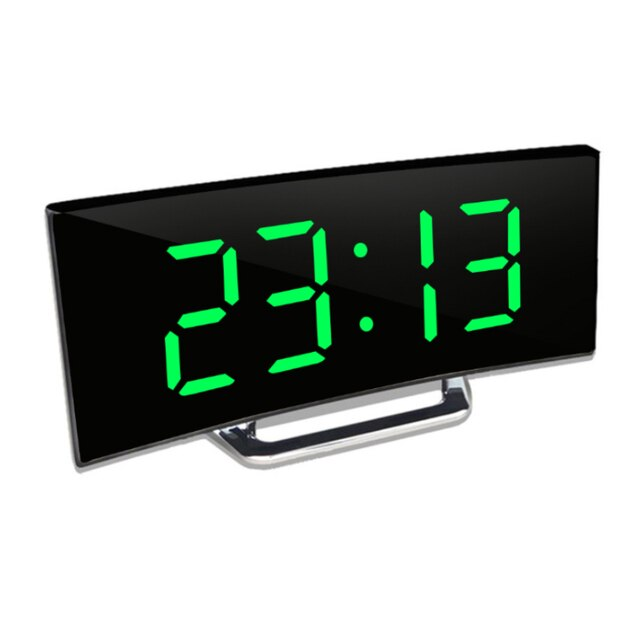 Brehn | LED-Beleuchtung großes digitales Display | Gebogene LED Digitalwecker - Amedea
