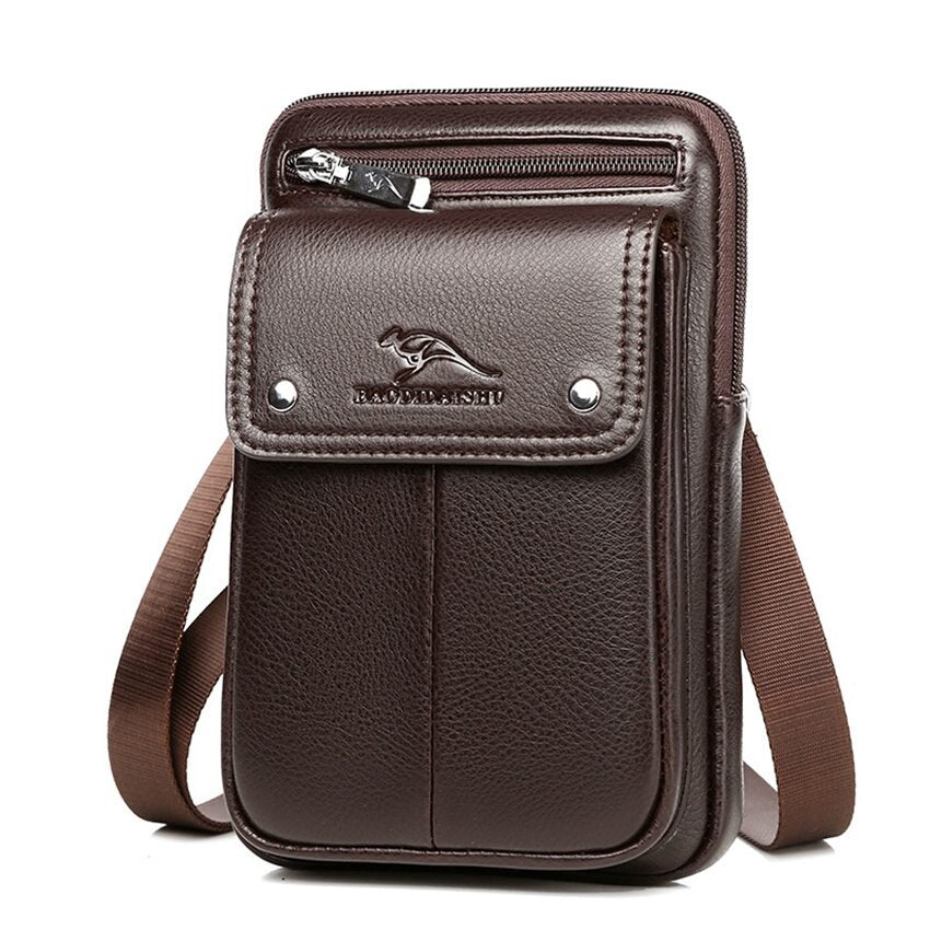 Kompakte PU-Leder-Crossbody-Tasche für Herren mit verstellbarem Tragegurt | Brehn
