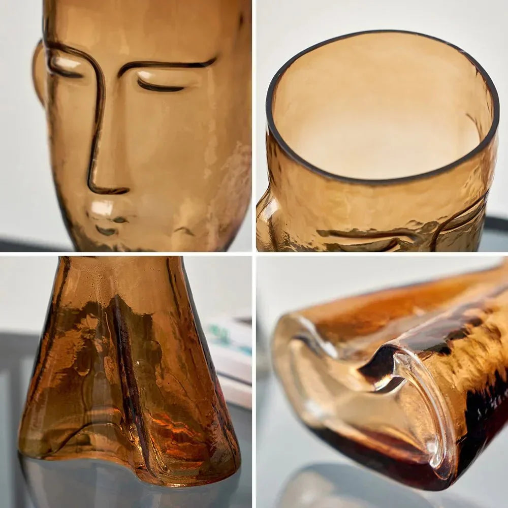 Kreative Glas Kopf Form Dekorative Vase für Moderne Dekoration | Brehn