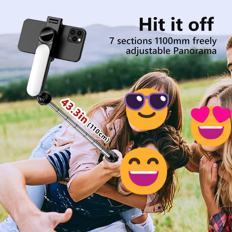 VIvolux | Ultra faltbarer integrierter Beleuchtung Selfie Stick Stativ
