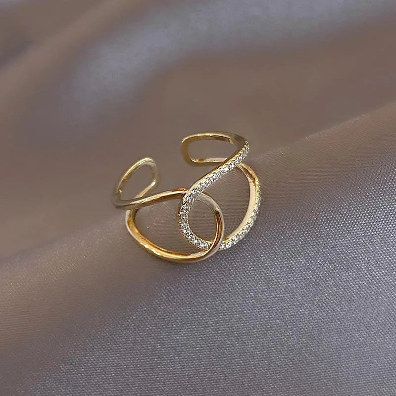 Brehn | Zierlicher Diamant Doppelter Wickelverstellbarer Ring