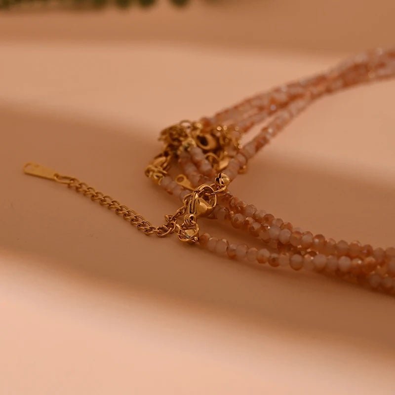 Brehn | Zierliches Steinperlen-Initialen-Halsband