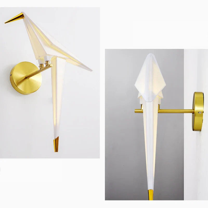 Moderne Origami Kranich Wandleuchte - Elegantes LED-Licht für Wohnräume | Brehn