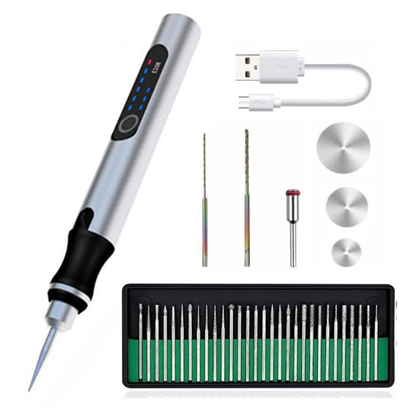 Gravurstift - geeignet für Anfänger - benutzerfreundlich und intuitiv - 200g. - Inklusive USB-C Schnellladungskabel - Wanduhr | Brehn