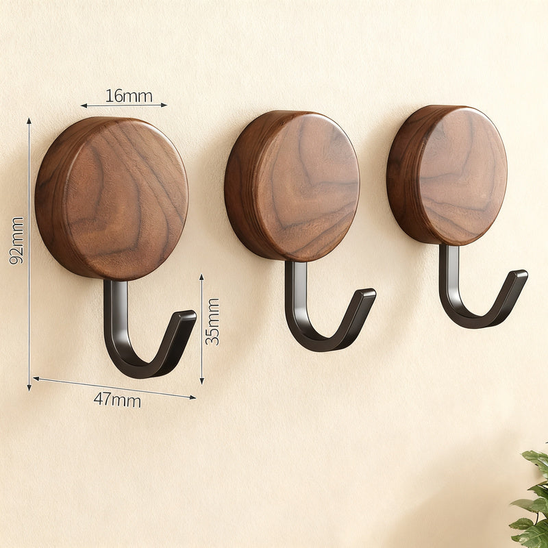 Holzgarderobe mit Klebefläche, Nussbaum-Optik
