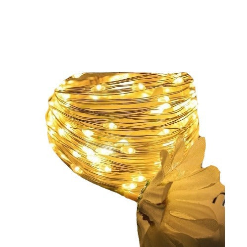 LED-Lichterkette, 10 m, 100 Lichter, USB/Batterie