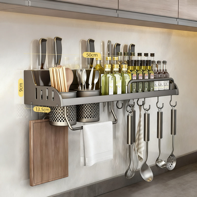 Wandregal für Küche, Aluminium, ohne Bohren