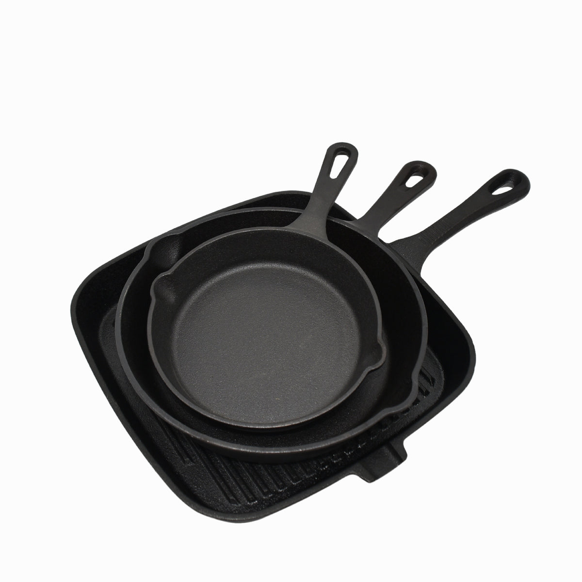 Gusseisen-Bratpfannen-Set, 5-teilig